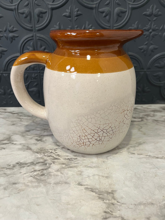White Stone Pitcher with Brown Rim Taiwan