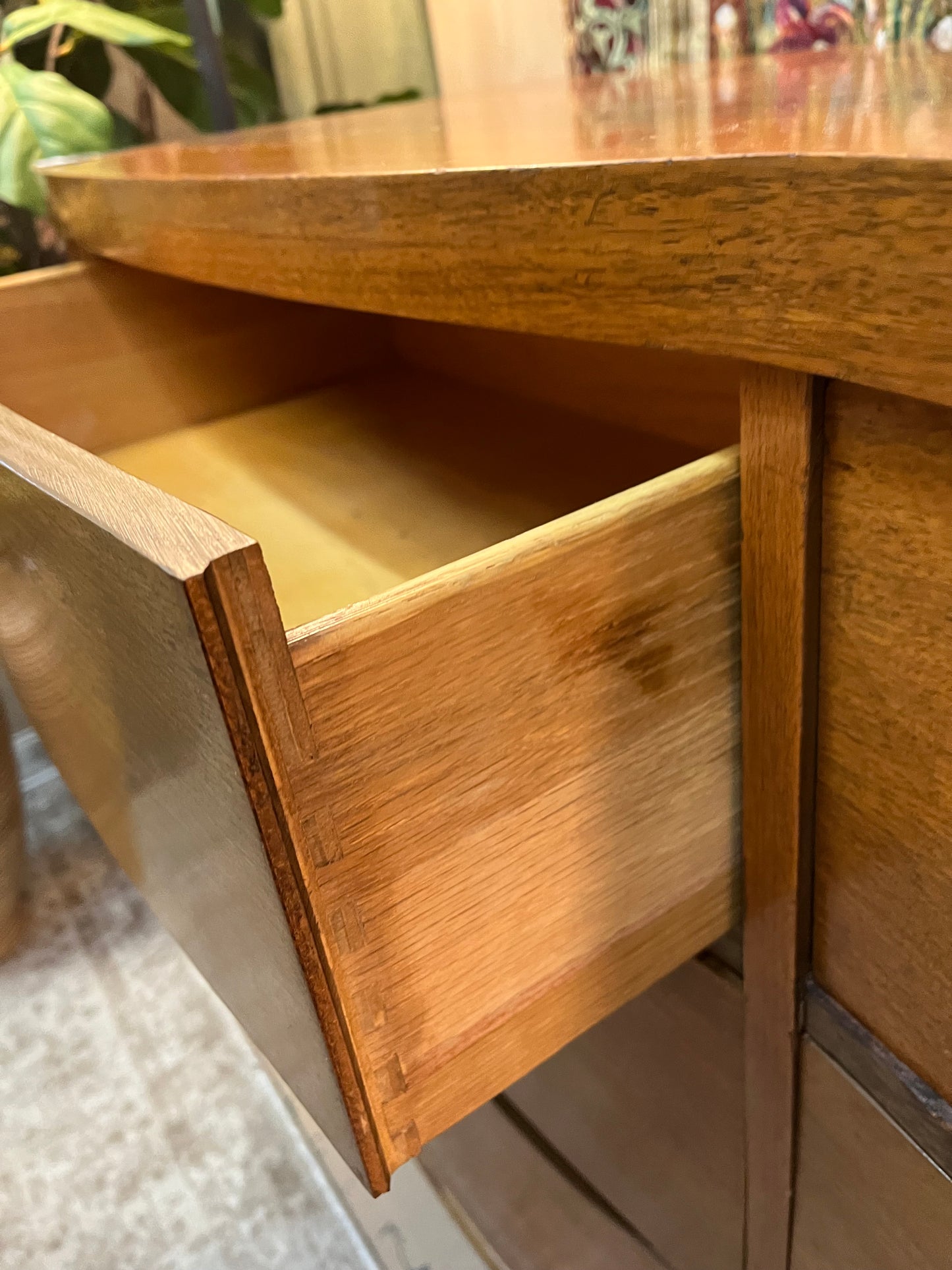 Mid Century Dresser Medium Brown Wood