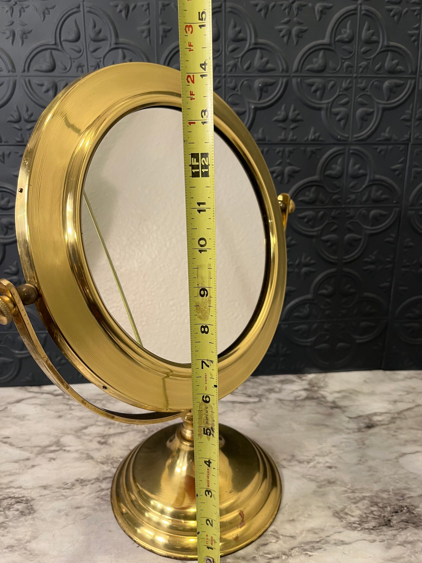 Vintage Brass Vanity Tilting Mirror