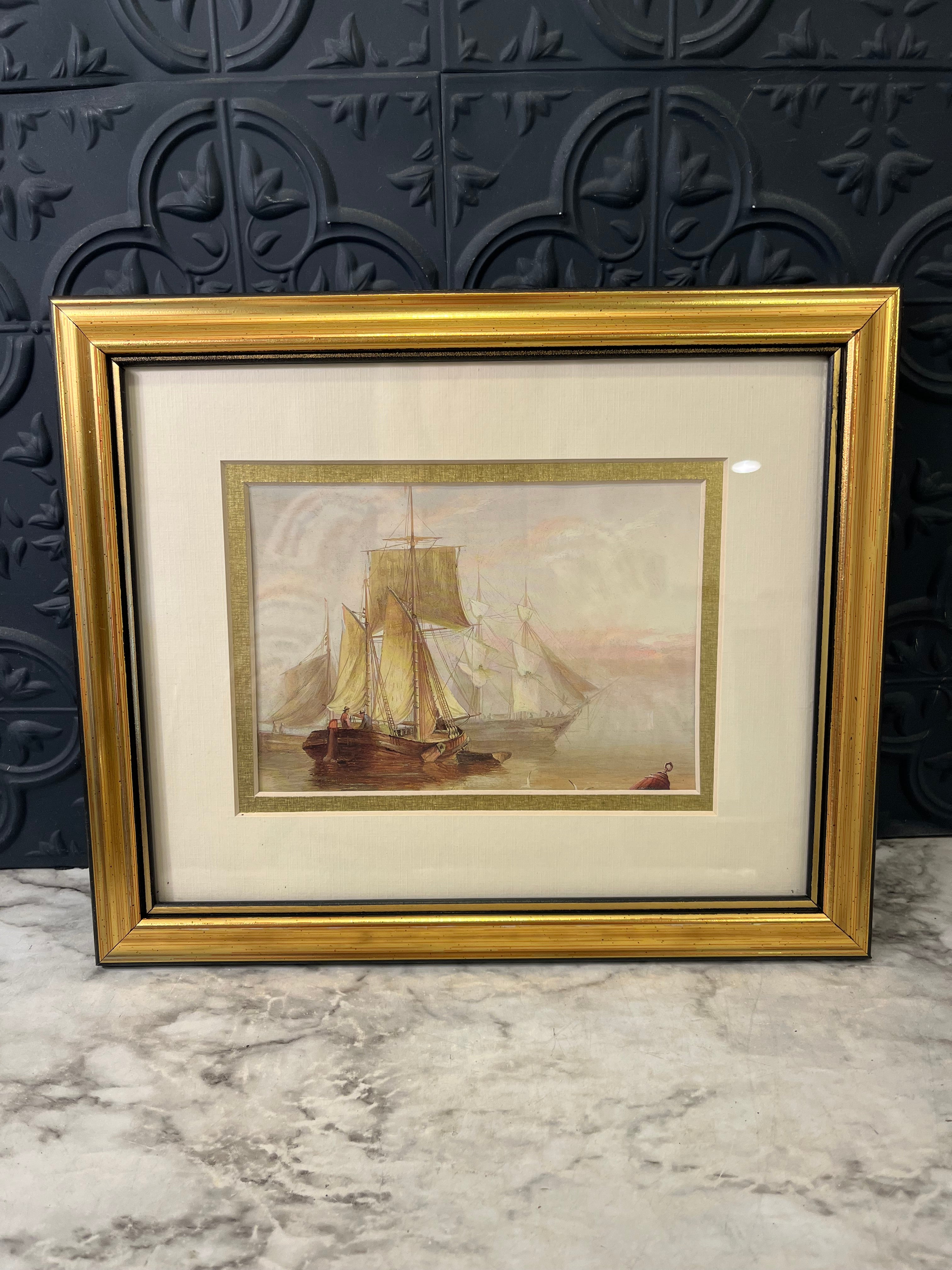 Sailing Ships Print in Gold Frame – Make Me Modern Decor
