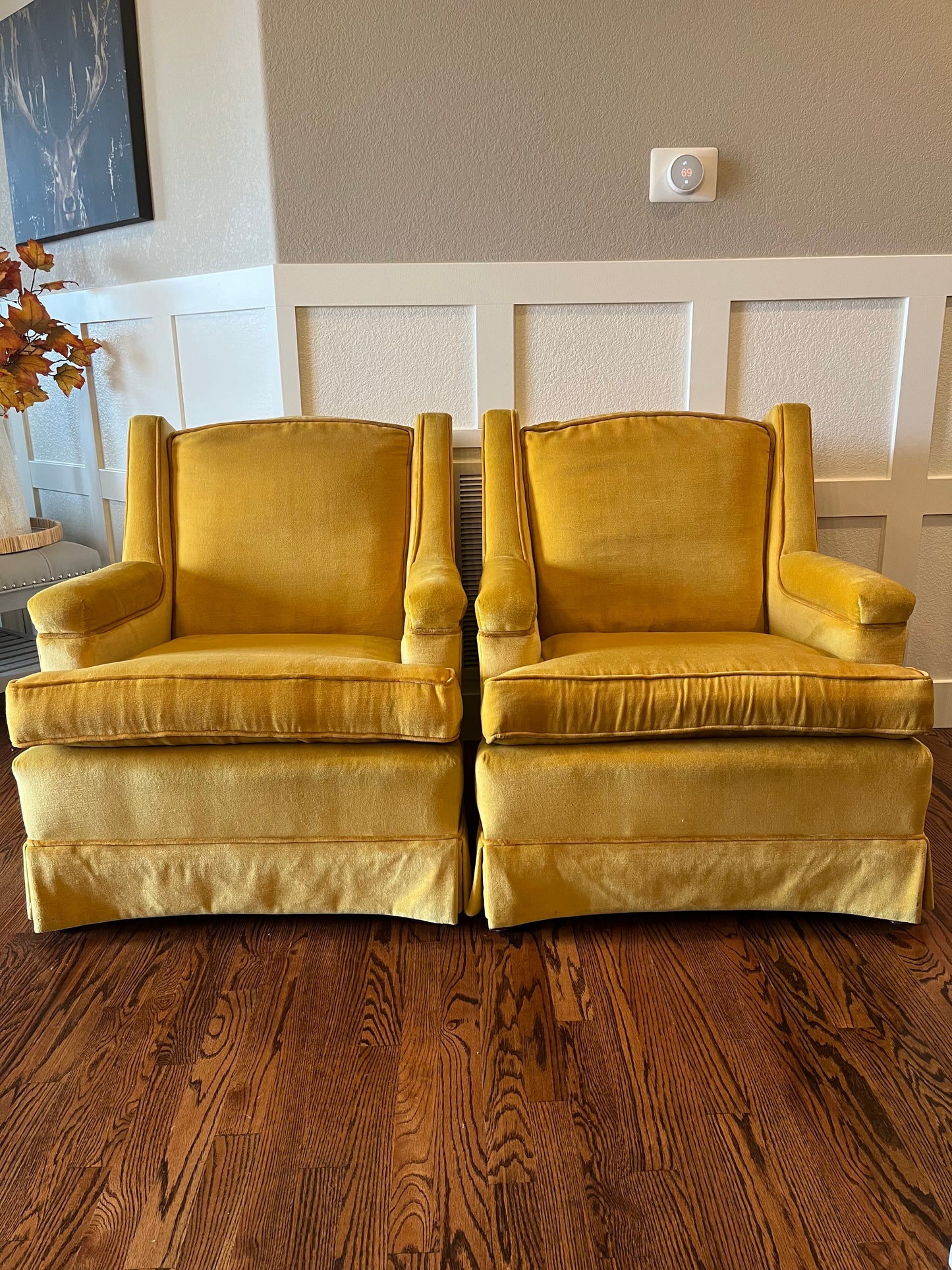Ethan Allen Gold Velvet Chair - Each