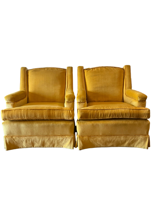 Ethan Allen Gold Velvet Chair - Each