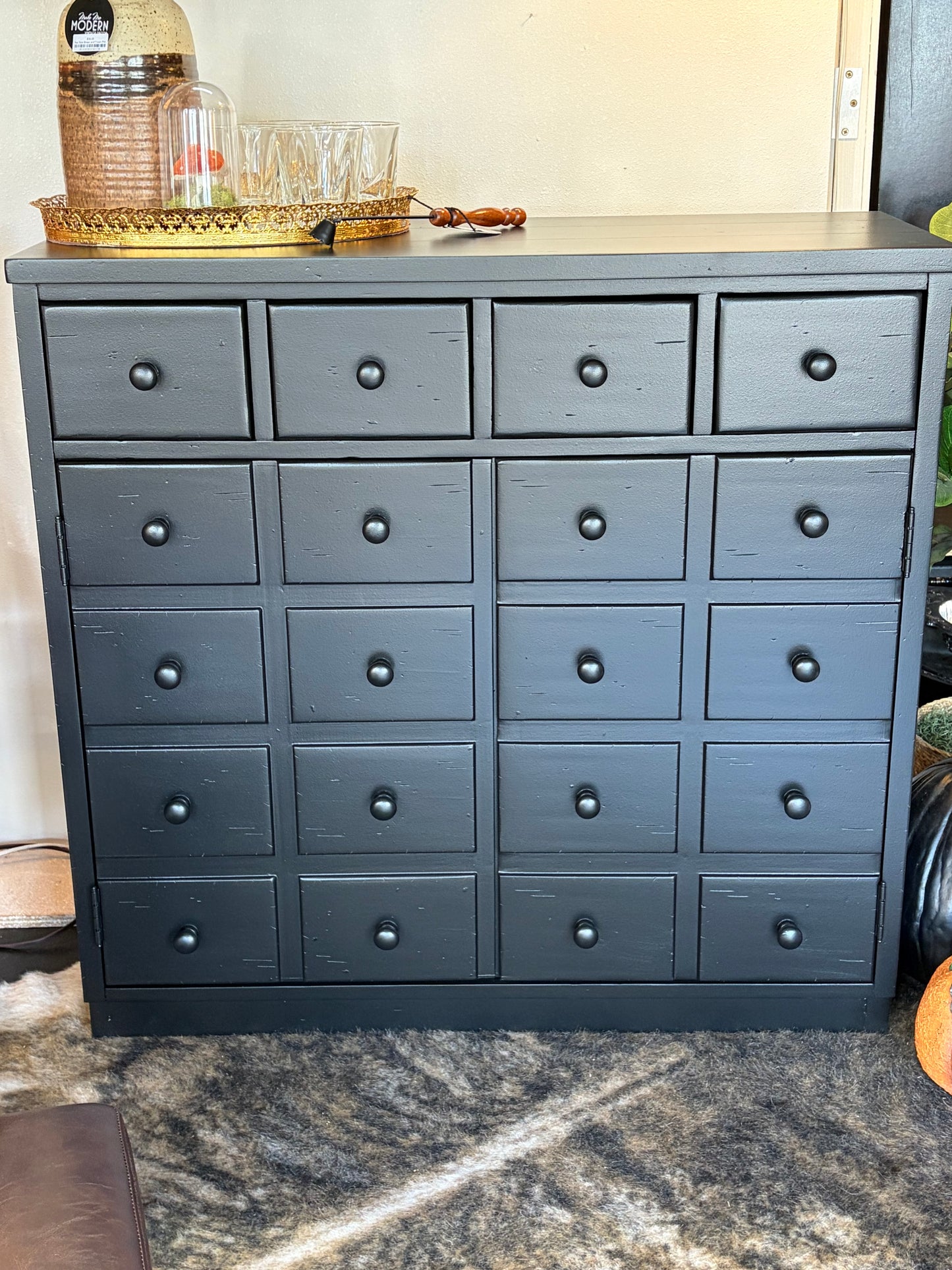 Apothecary Cabinet Painted black