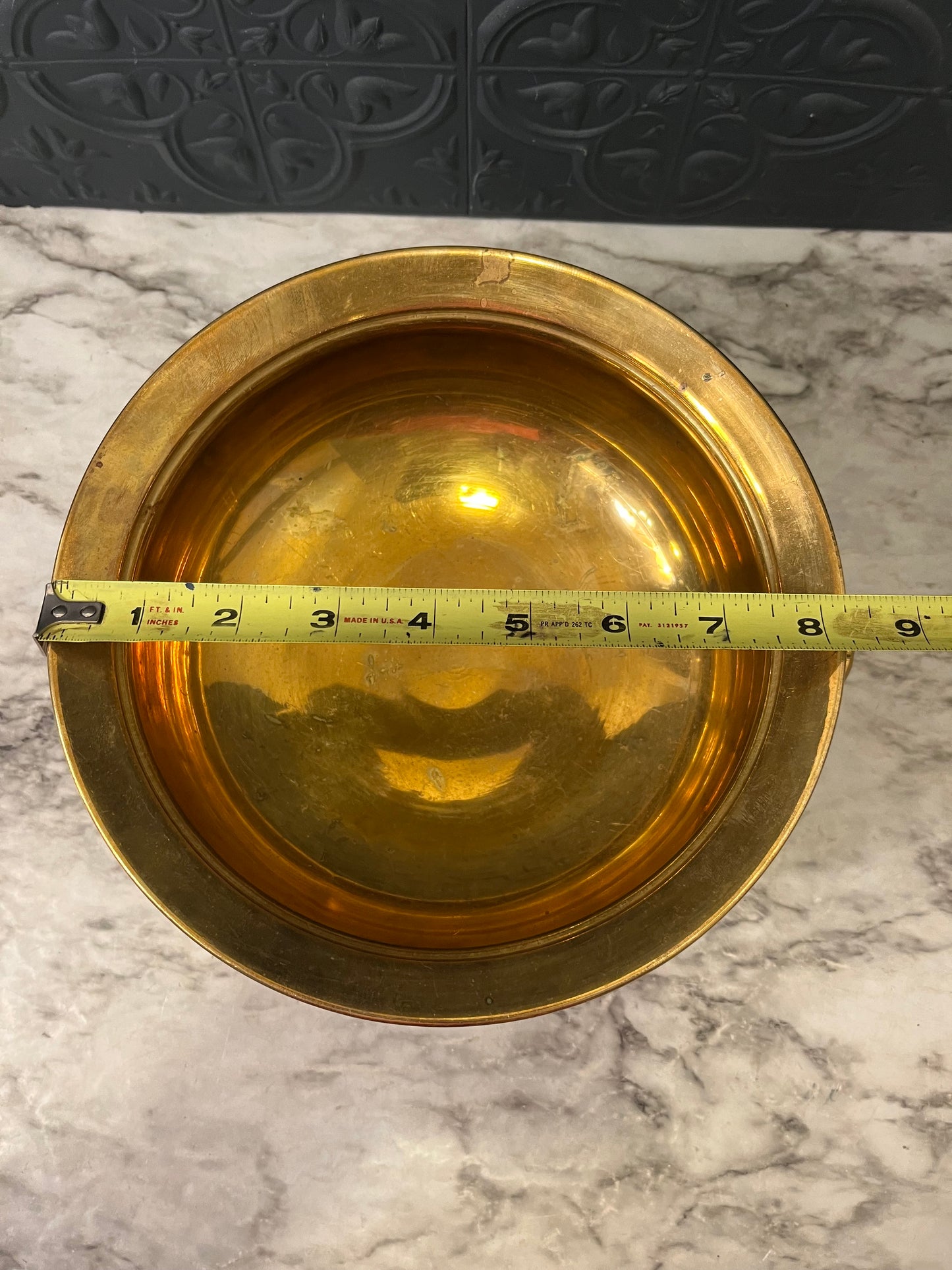 Solid Brass Footed Pot with handles