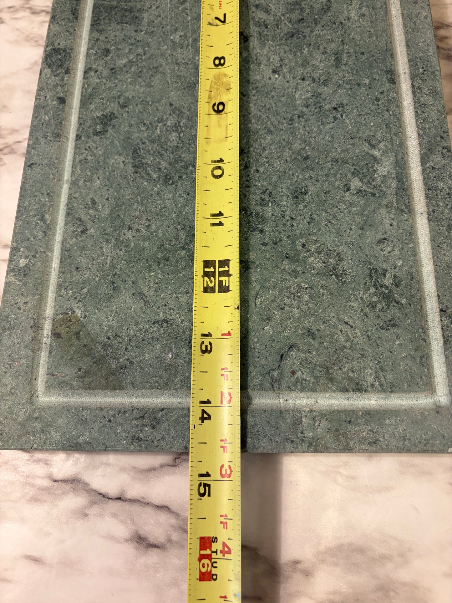 Green Marble Rectangle Tray with Border