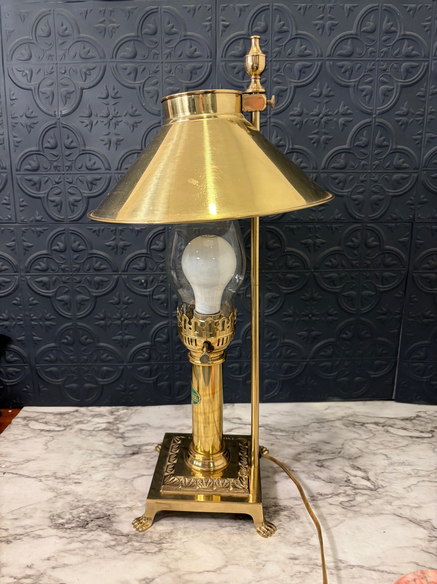 Orient Express Brass Lamp with Hurricane