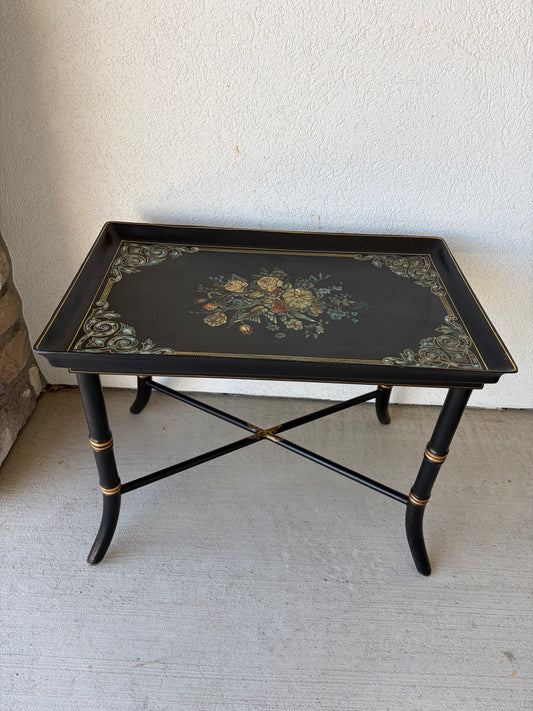 Homestead House Black Floral Painted Coffee Table