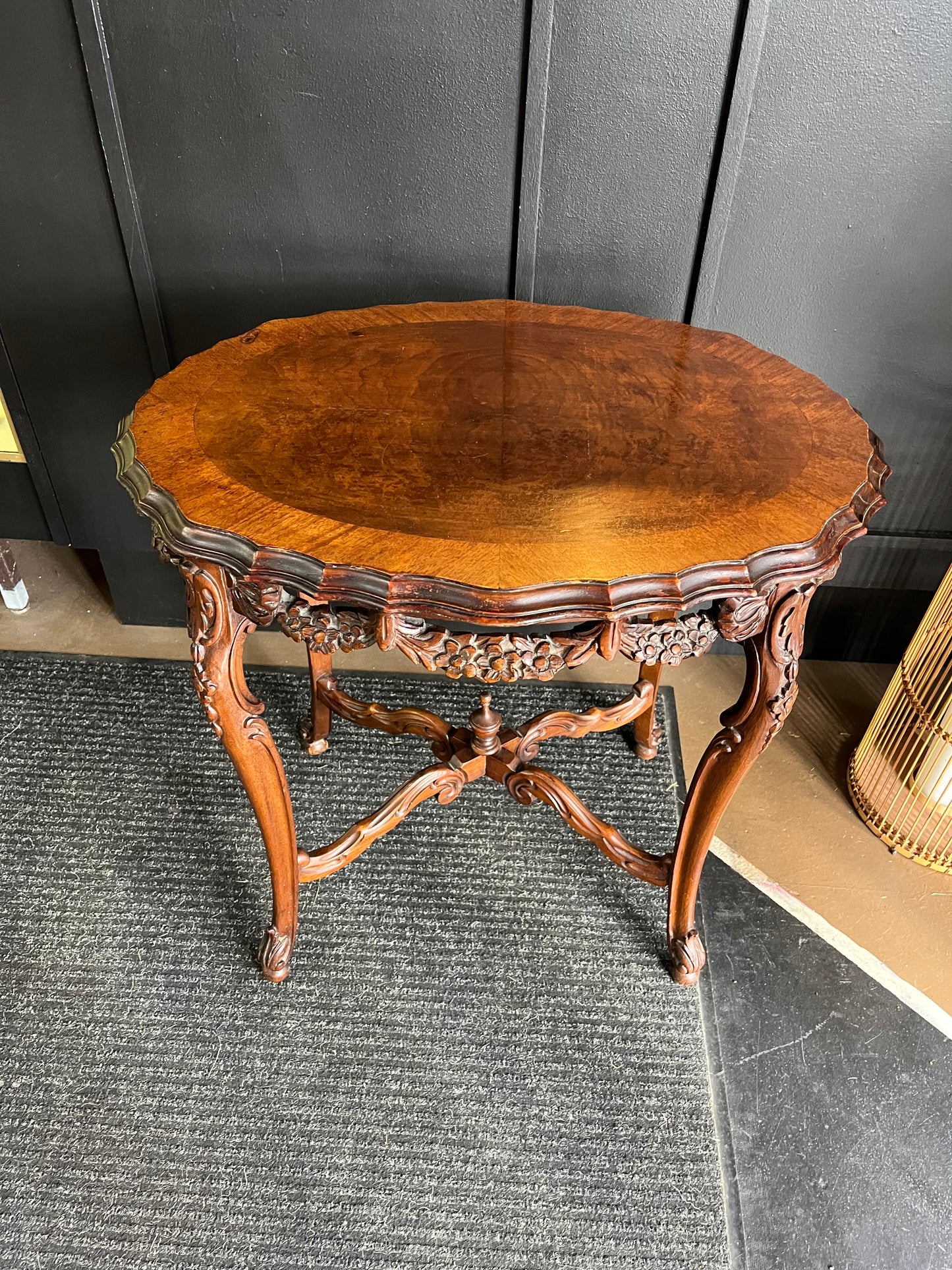 Antique French Walnut carved wood table