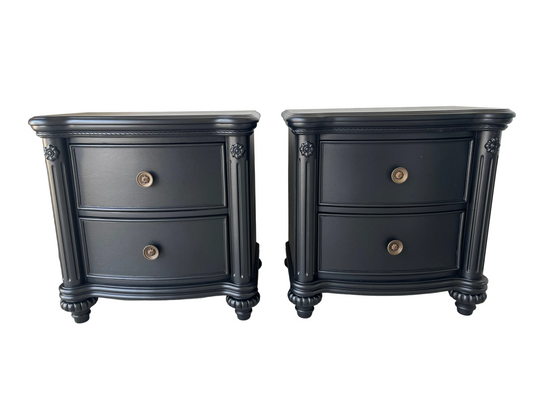 Black Refinished Nightstand Set By River's Edge