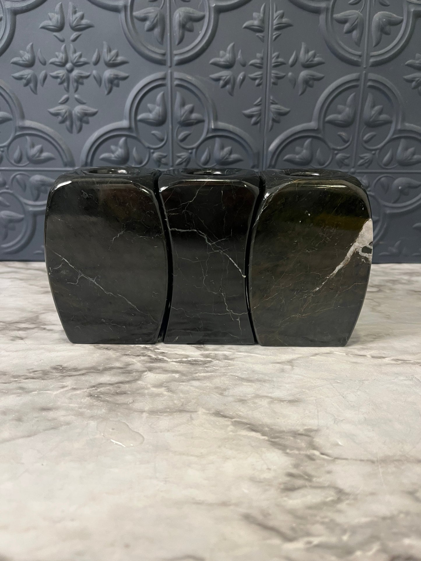 Stone Candleholder 3 Piece