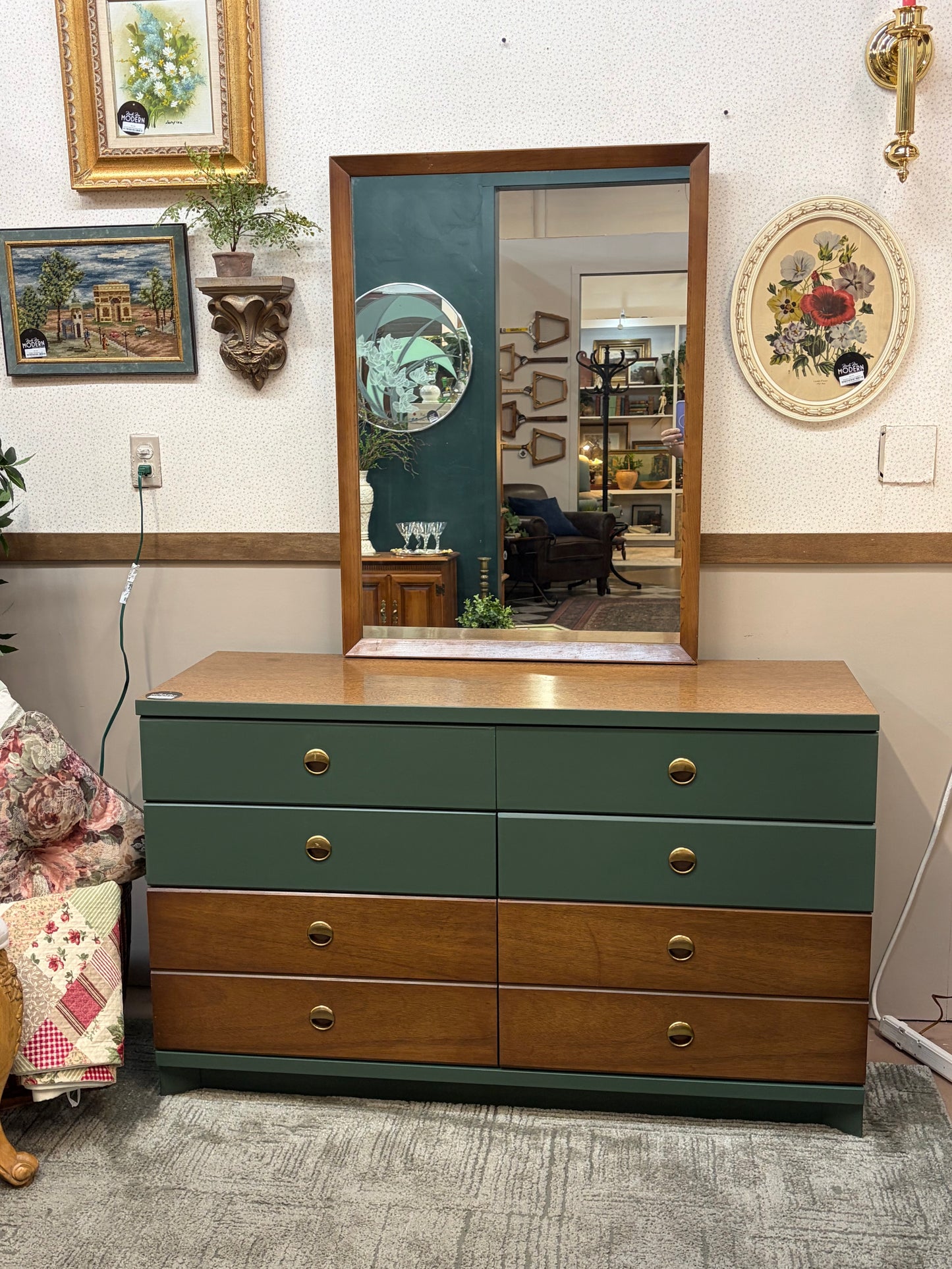 Bassett Dresser with Mirror Paint Foxtrot