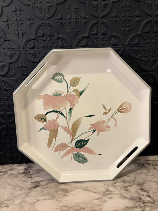 Mikasa Octagon Tray with Silk Flowers