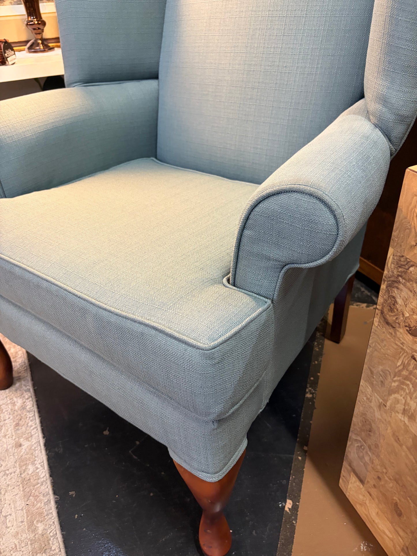 Slate Blue Wingback Chair