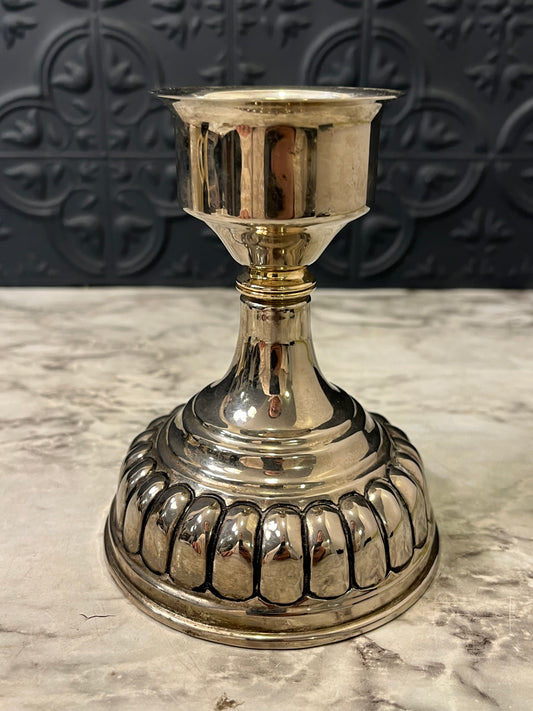 Silver Plate Pillar Candle holder 5"