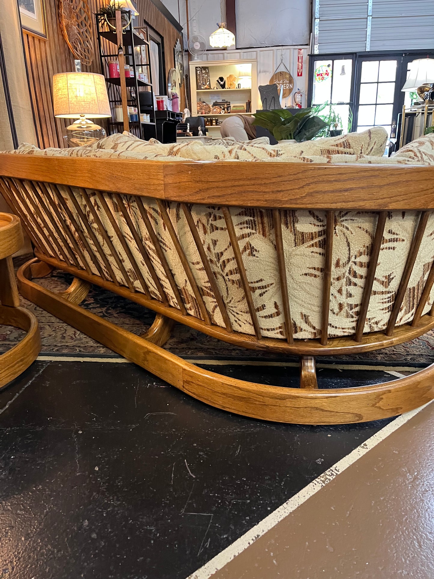 1970's Oak Bentwood Sofa by Howard