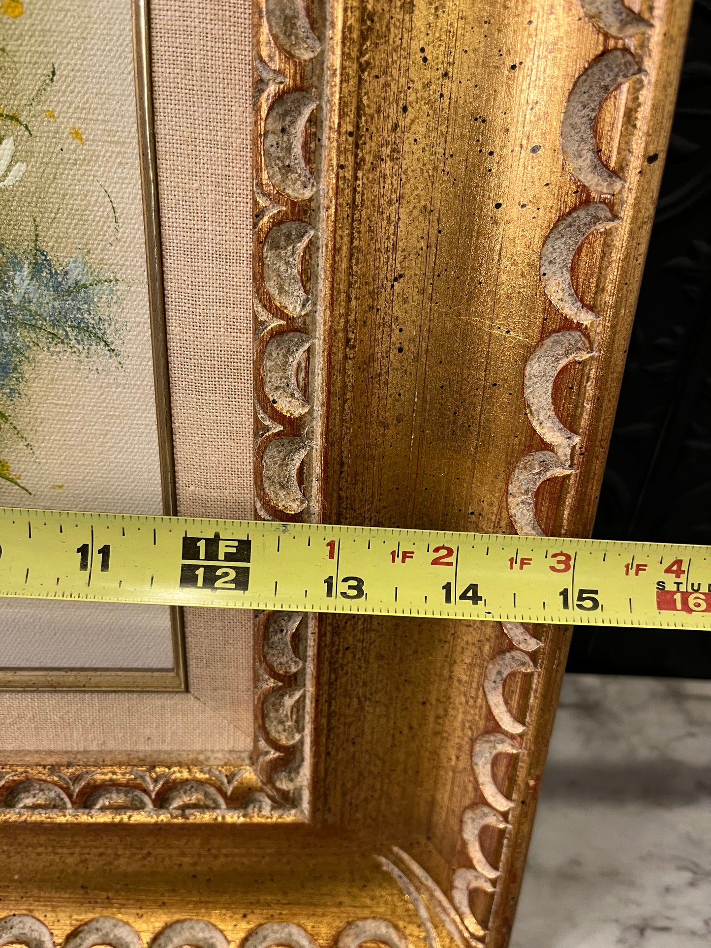 Original Daisy Painting by Nancy Lee in Gold Frame