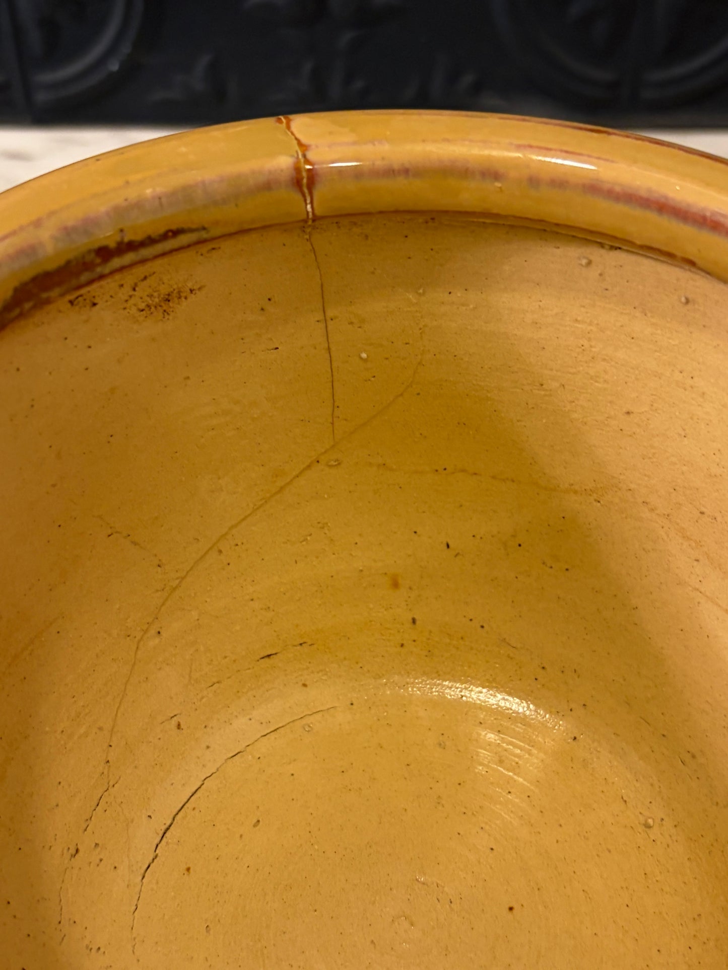 Pottery Bowl with Turquoise Glaze on bottom