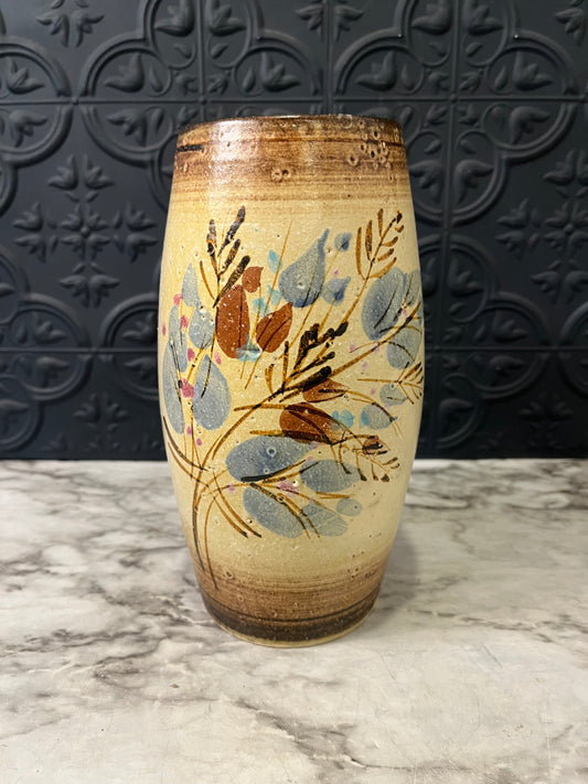 Handpainted Stoneware Pottery Vase