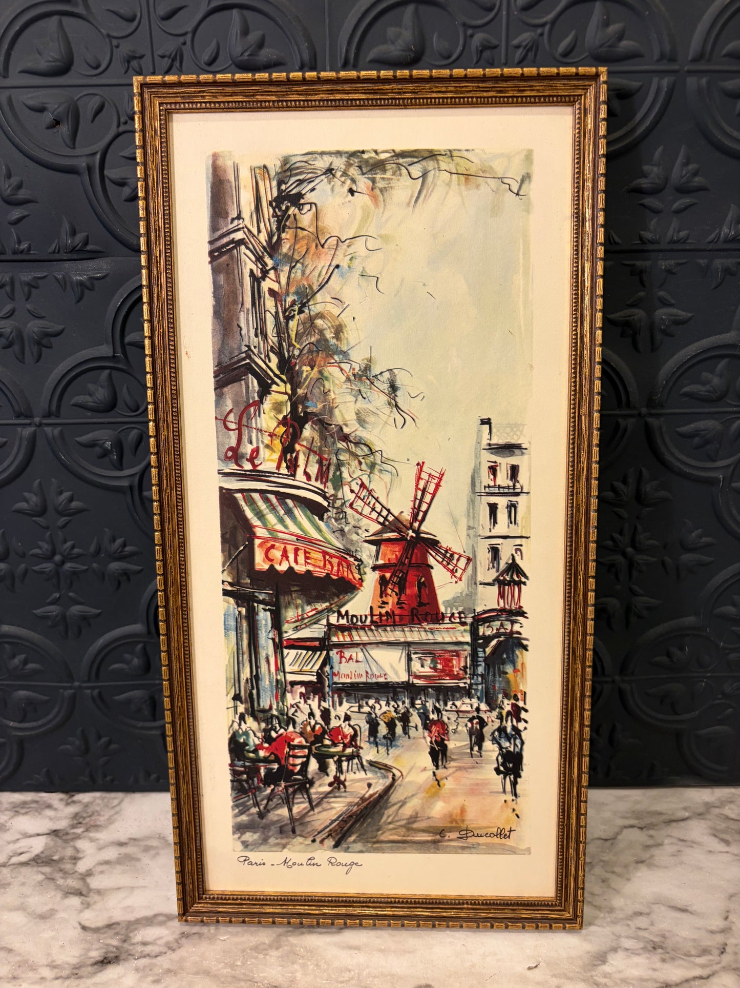 Vintage Print by C Ducollet  Paris Moulin Rouge