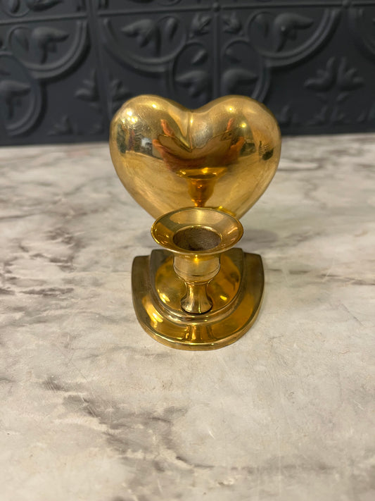 Mini Heart Brass Candle Holder Wall Mount
