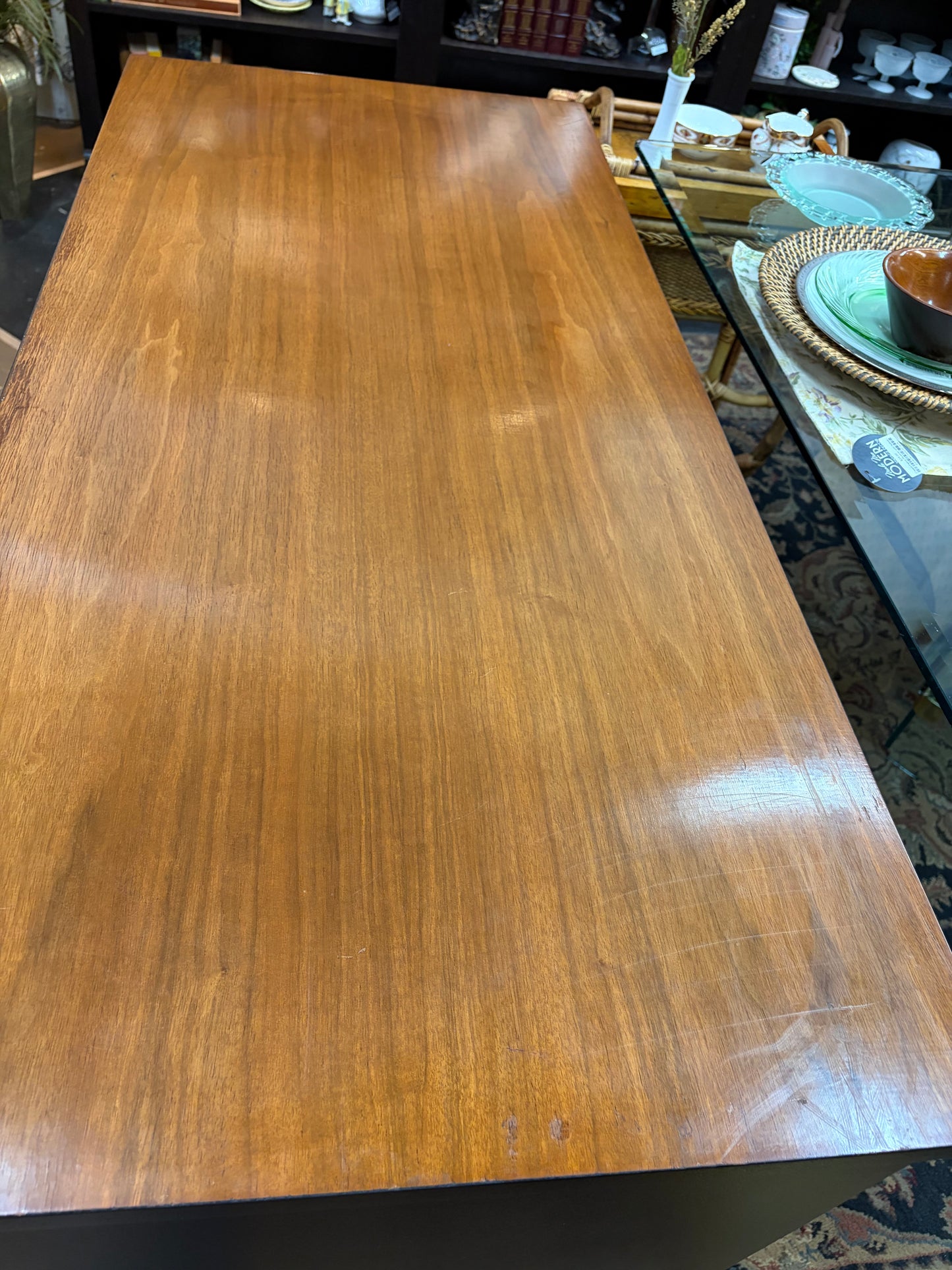 Mid Century Desk Painted Black