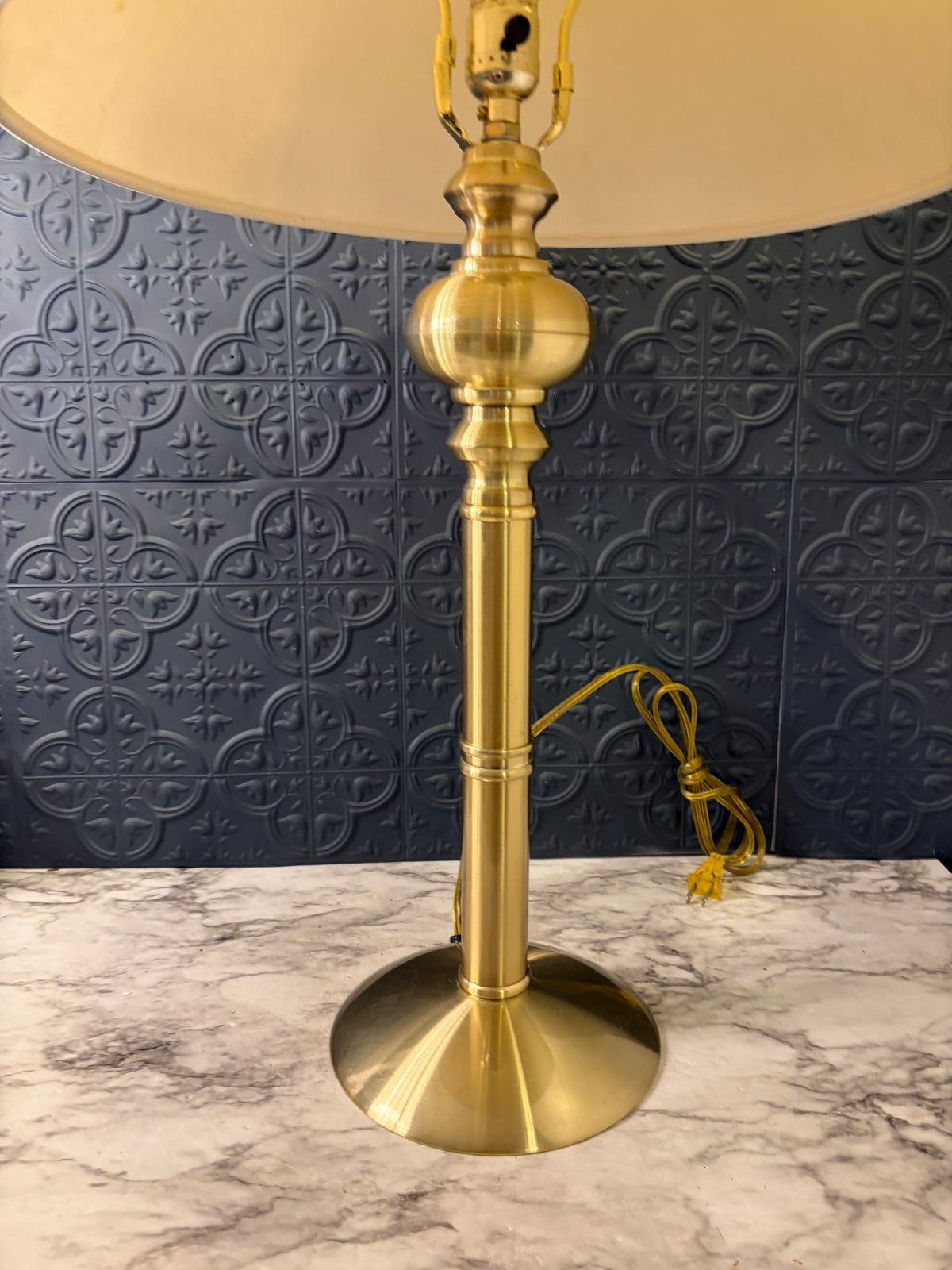 Thin Brass Table Lamp with Bulb