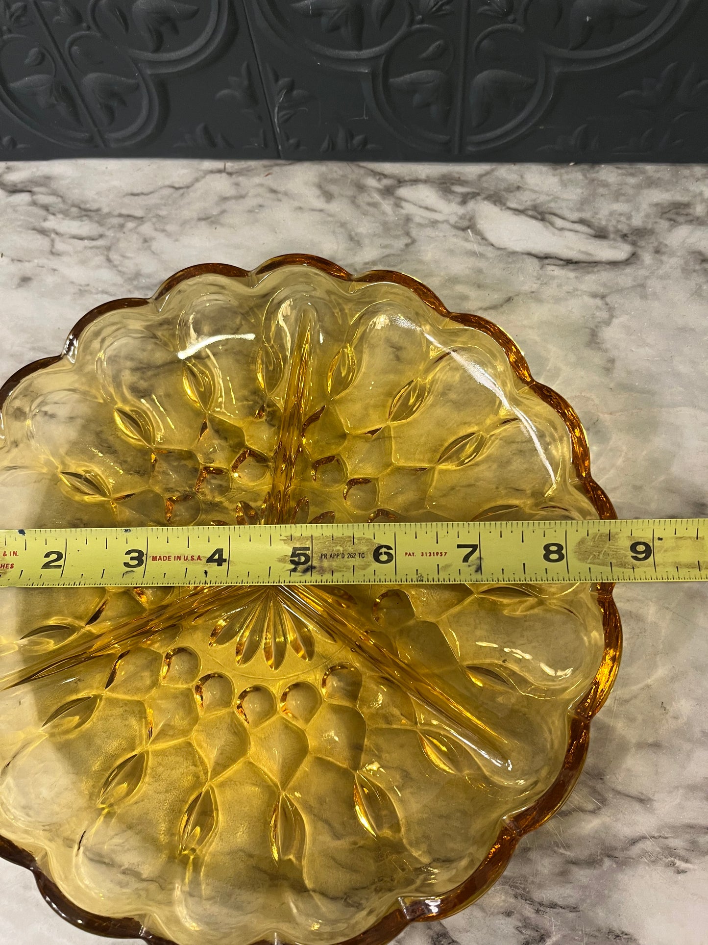 Anchor Hocking Amber Split Dish