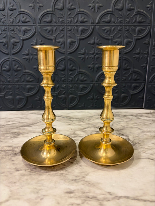 6.75" Set of Brass Candlesticks