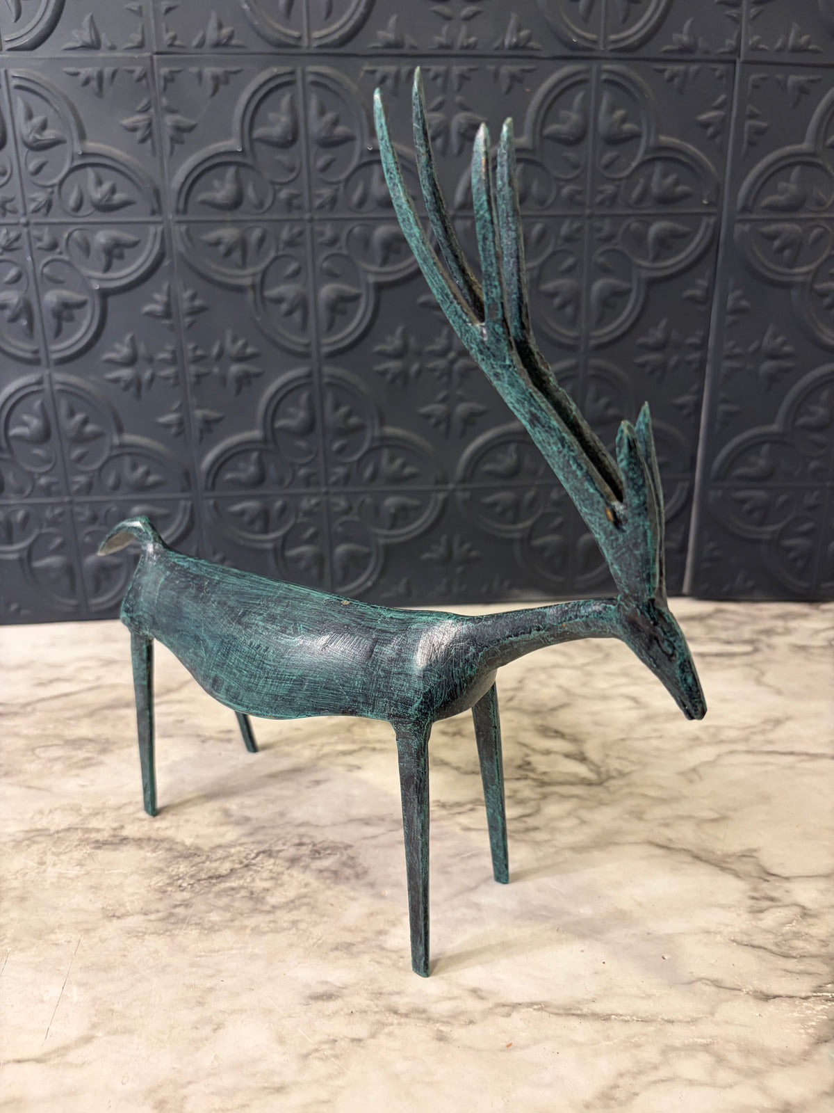 Brutalist Metal Patina Deer