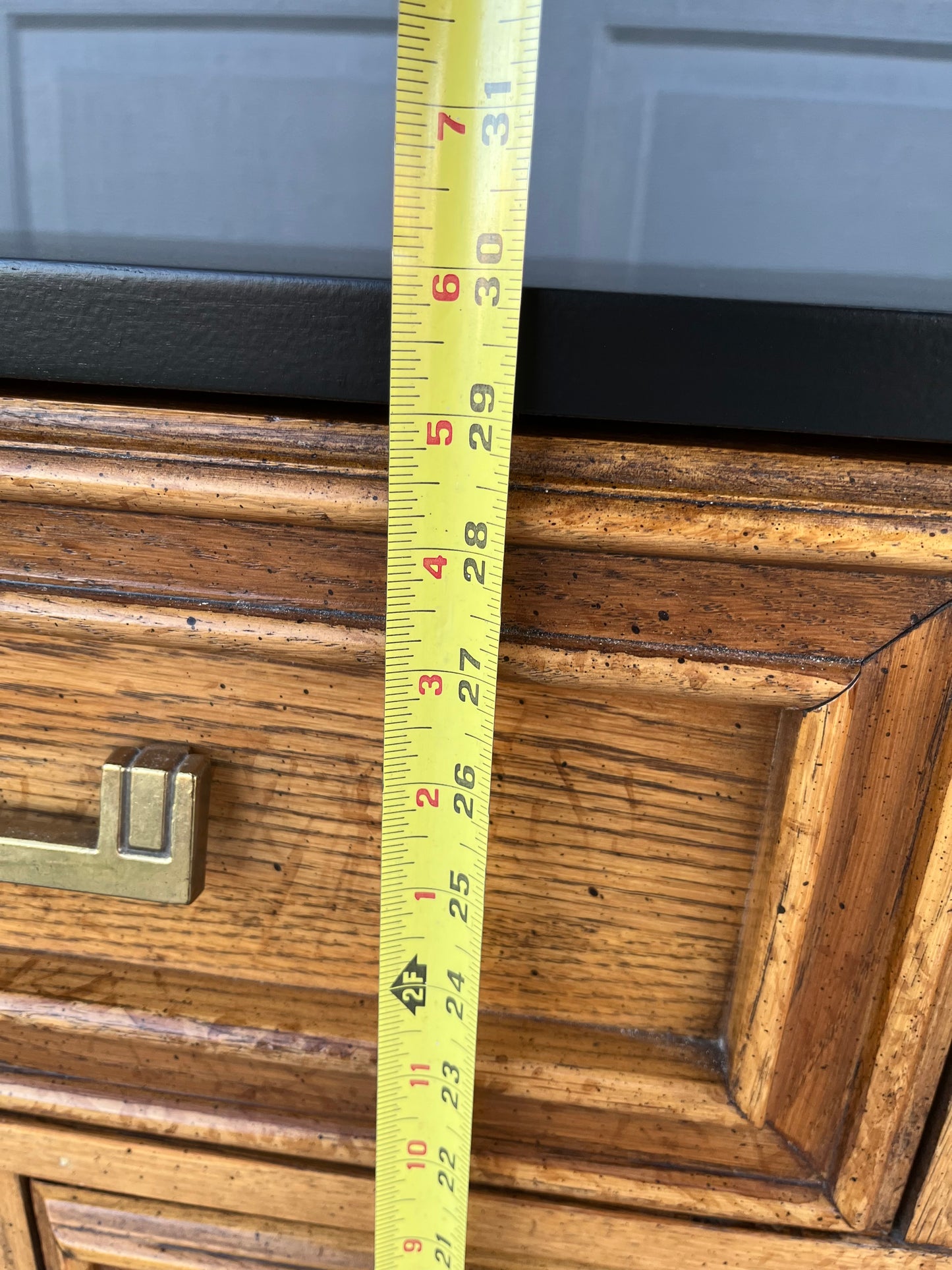 Mid century Style Dresser with Painted Black Top