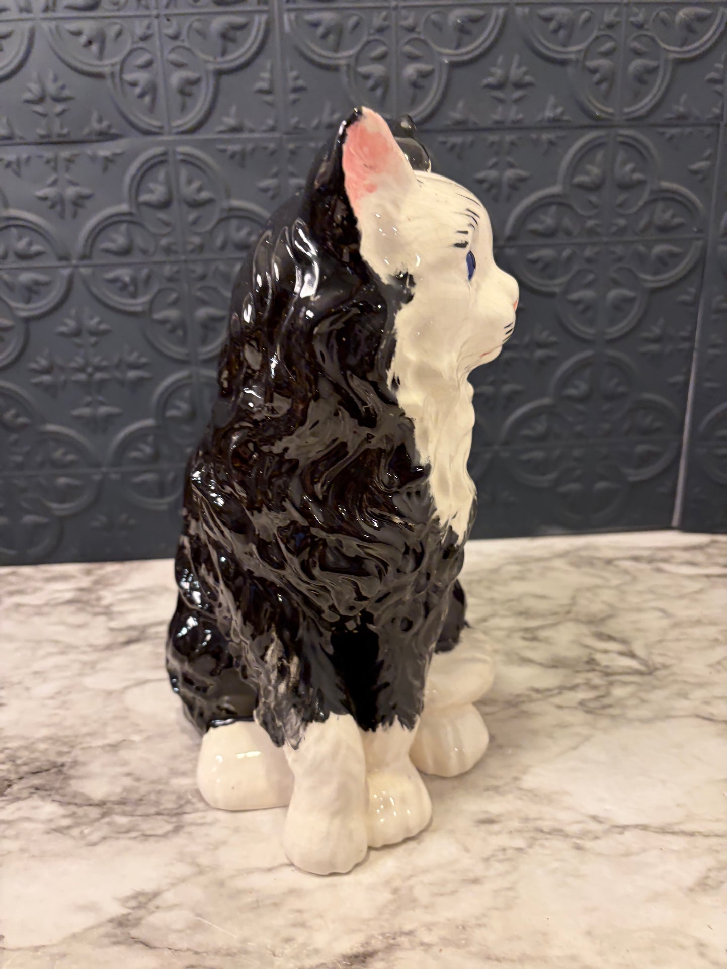 Black and White Ceramic Cat