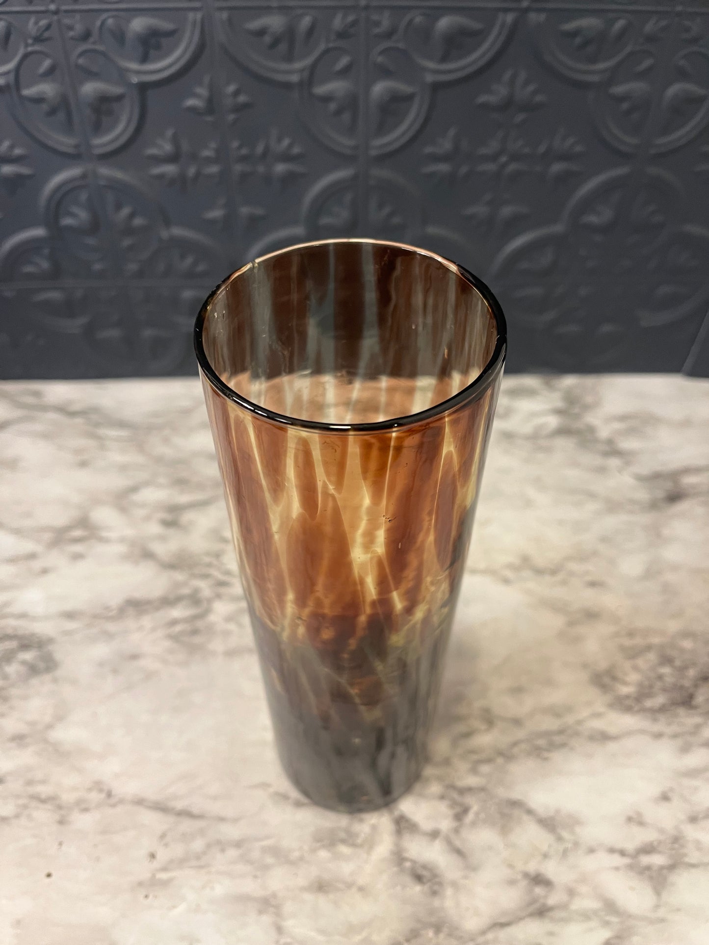 Tortoise Shell Tall Cylinder Vase