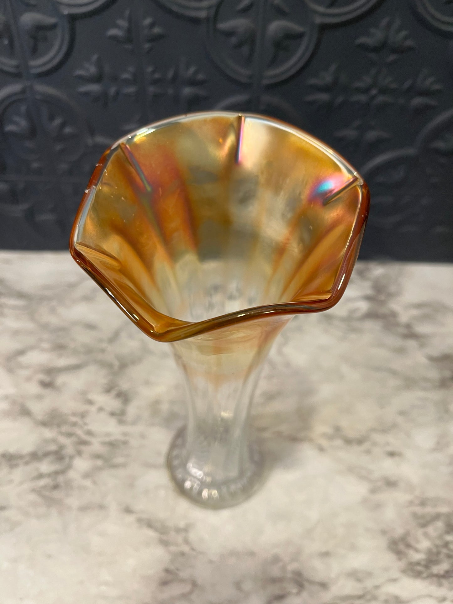 Marigold to Clear Swung Vase