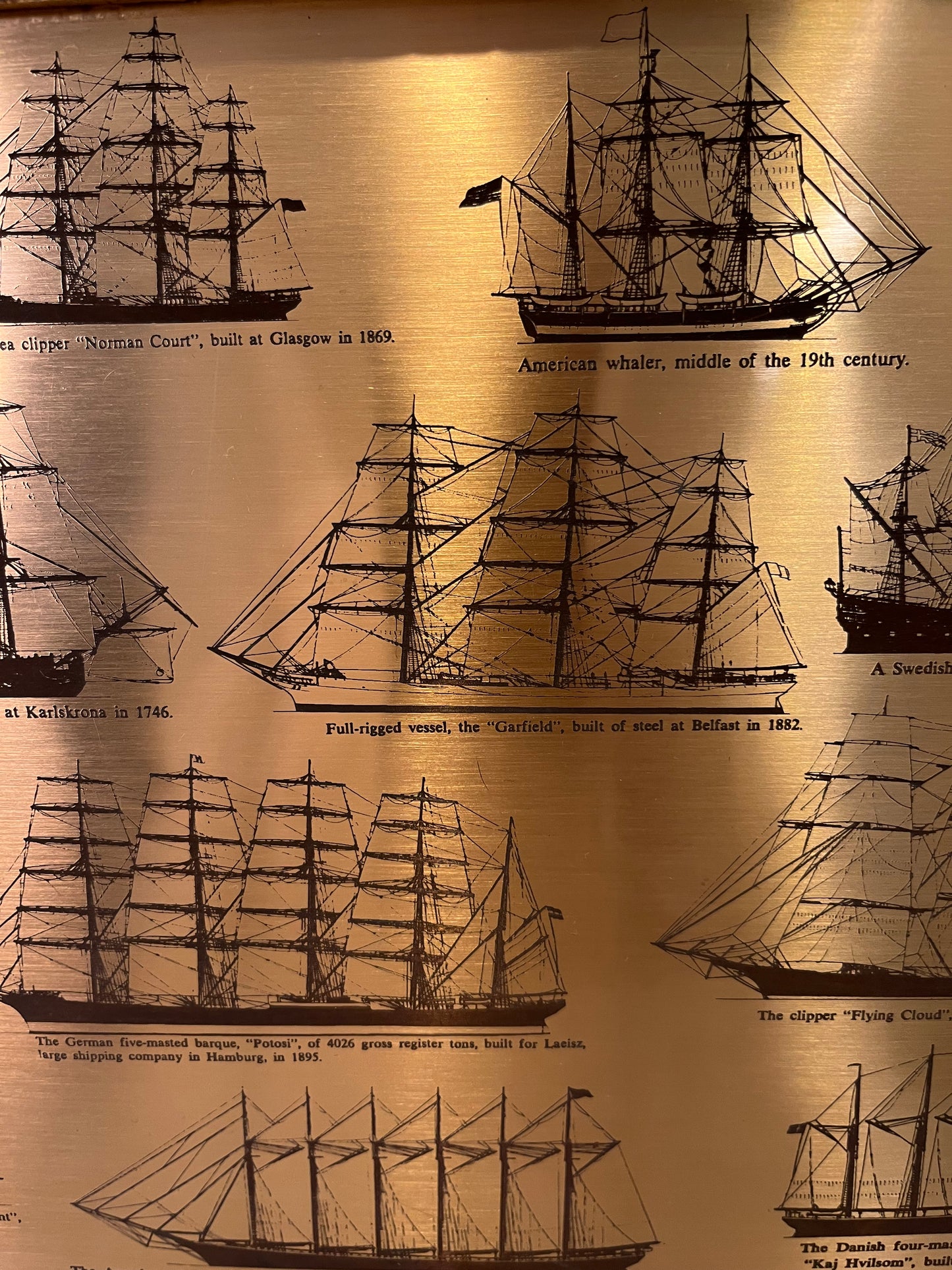 Brass Framed Sailing Vessels