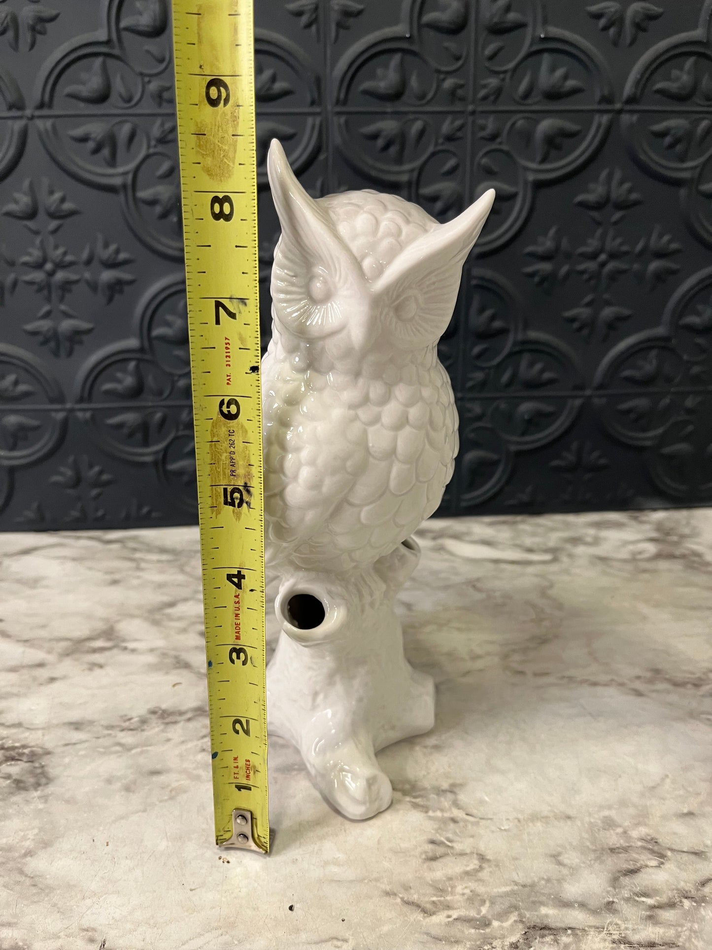 White Ceramic Owl Tulipere Vase