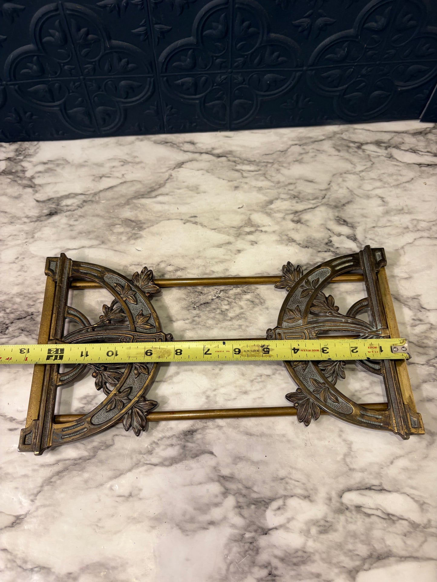 Brass Art Nouveau Adjustable Book Rack