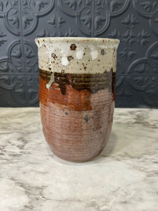 Grey and Brown Two Tone Pottery Vase