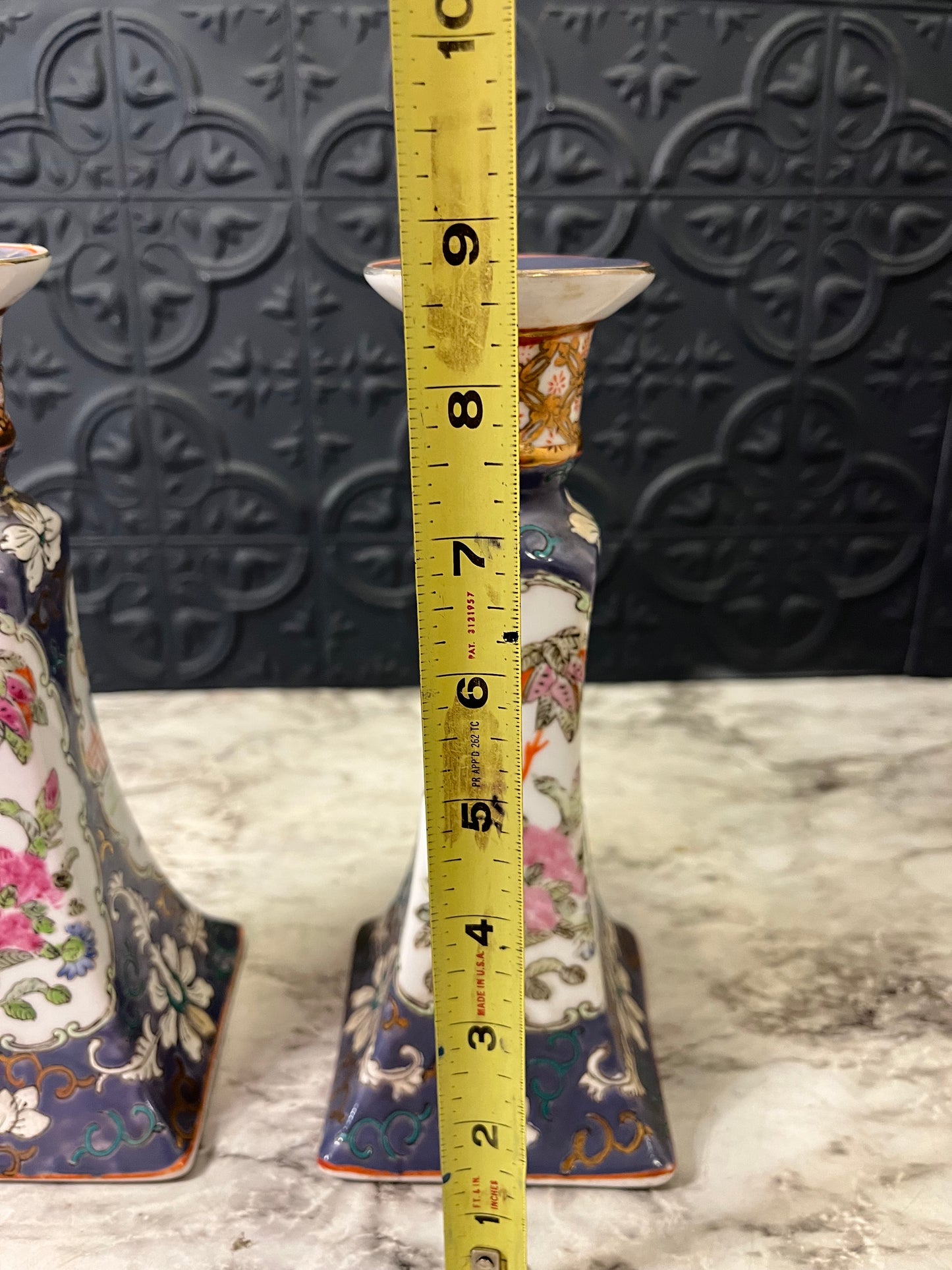 Chinese Hand Painted Candlesticks AS IS