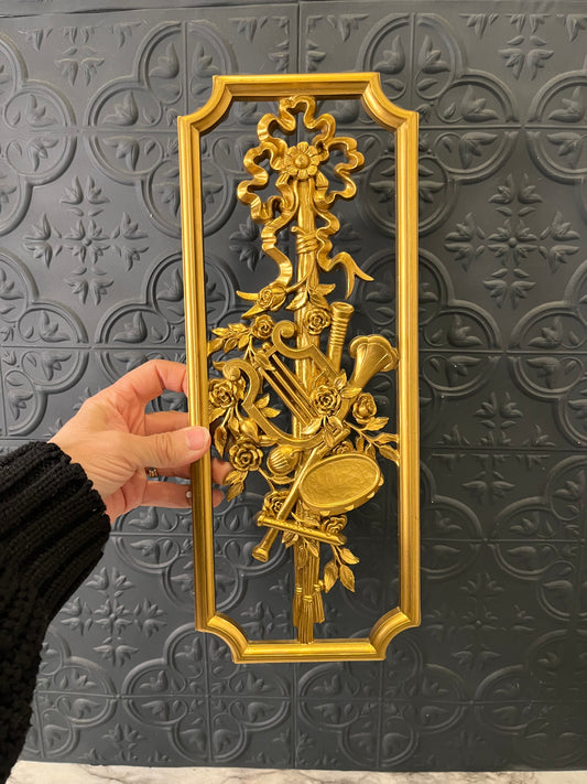 1964 Homco Musical Wall Plaque Harp