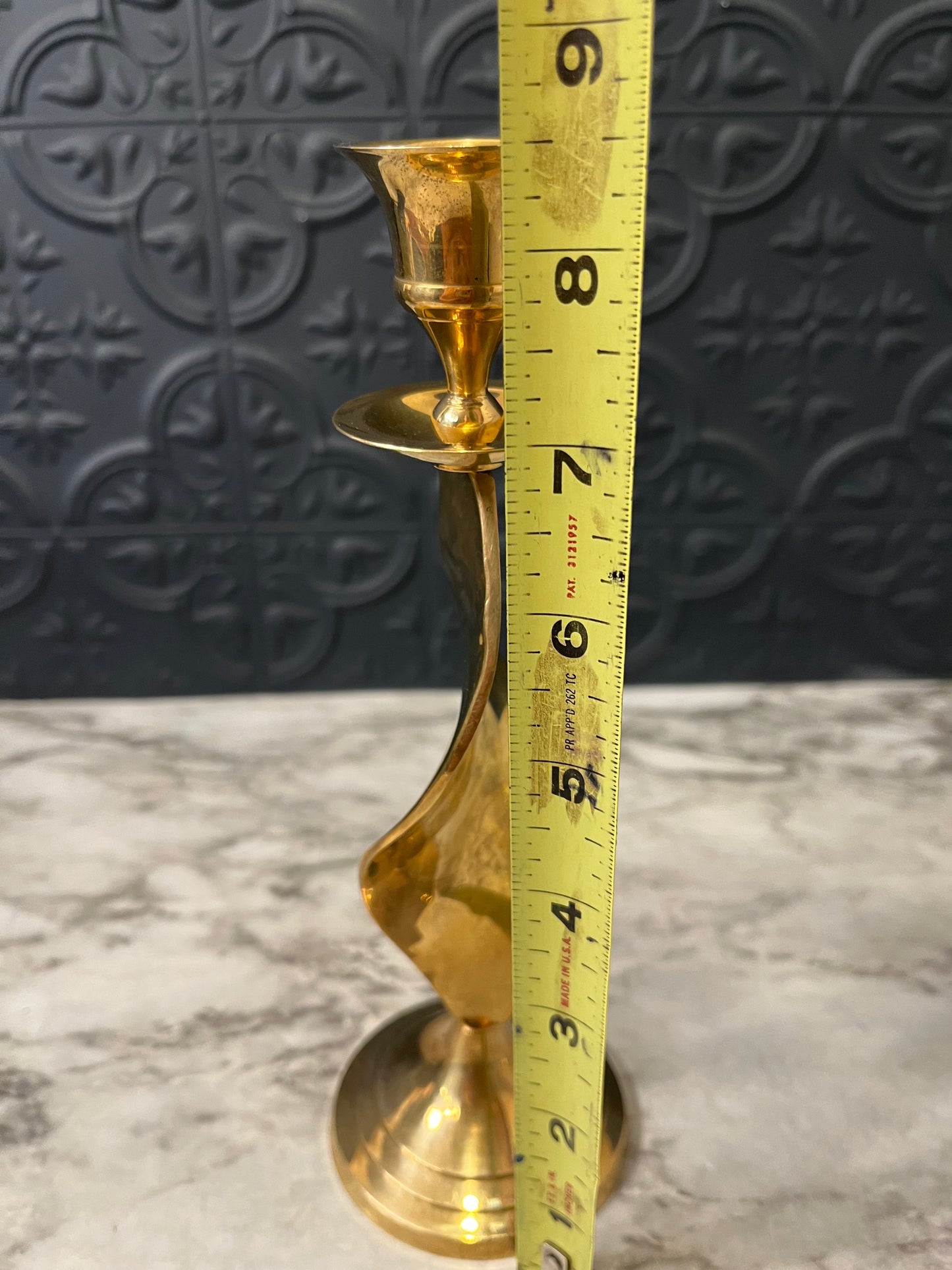Brass Flat Spiral Candle Holder