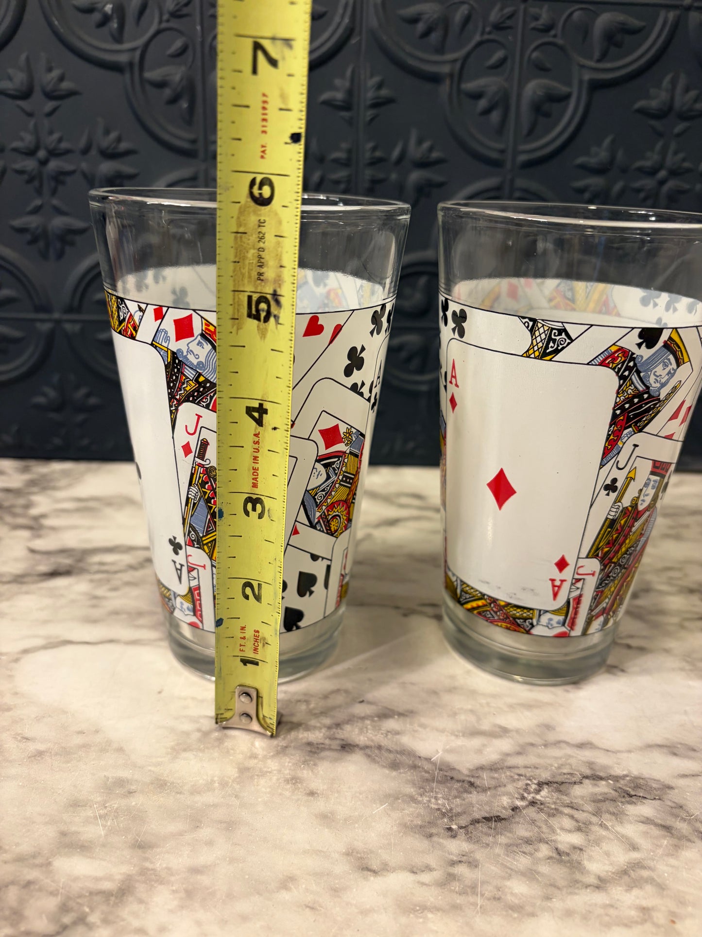 Set of 2 Playing Card Glass