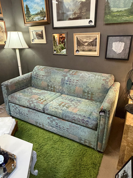 Teal Multipattern Vintage Sofa