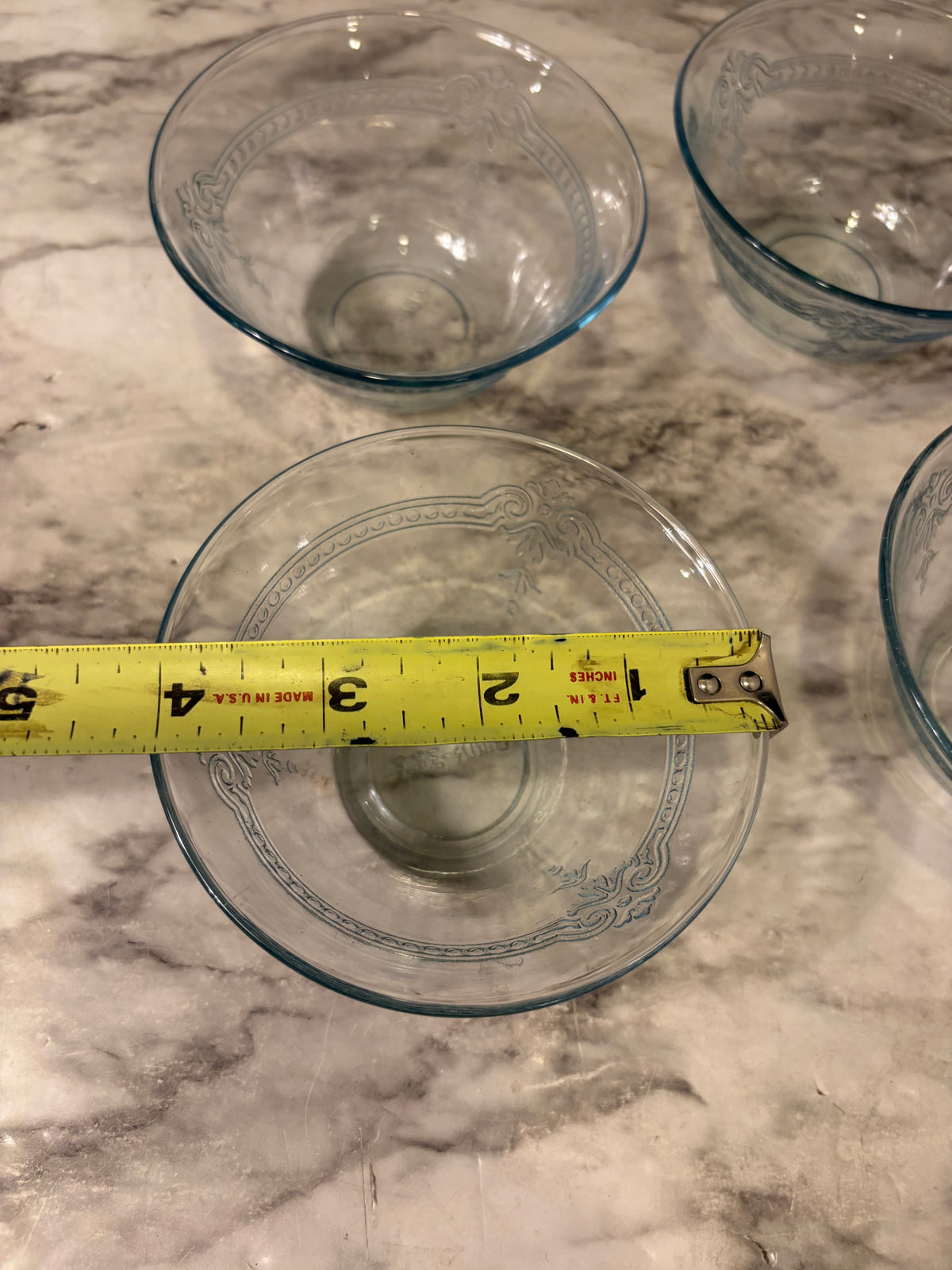 Fire King Blue Glass custard Cups x 4