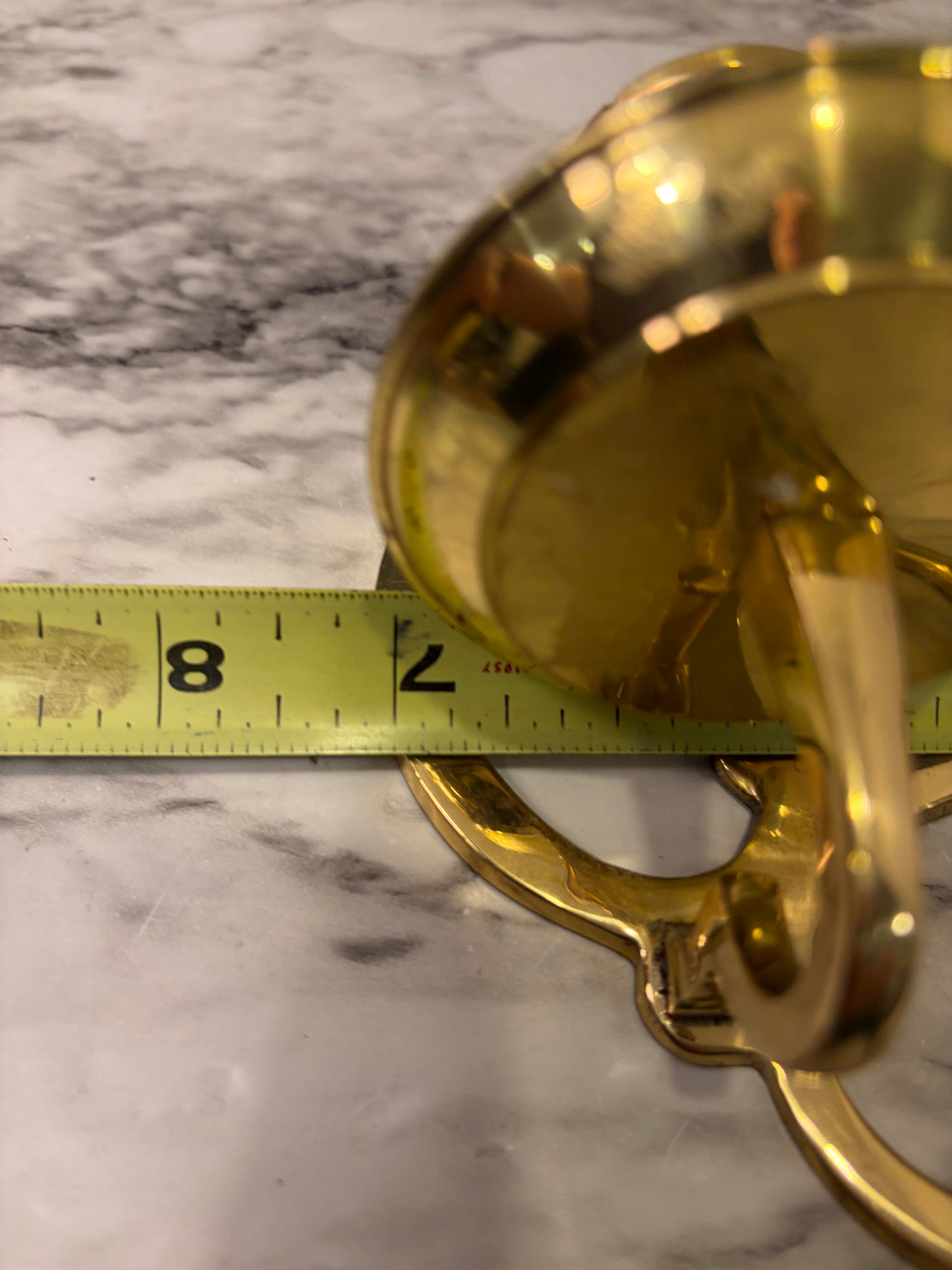 Hollywood Regency Double Brass Candle Sconce Set of 2
