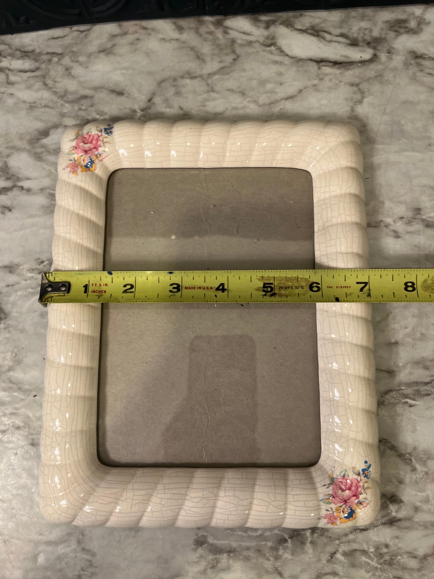 Cream Floral Ceramic Picture Frame