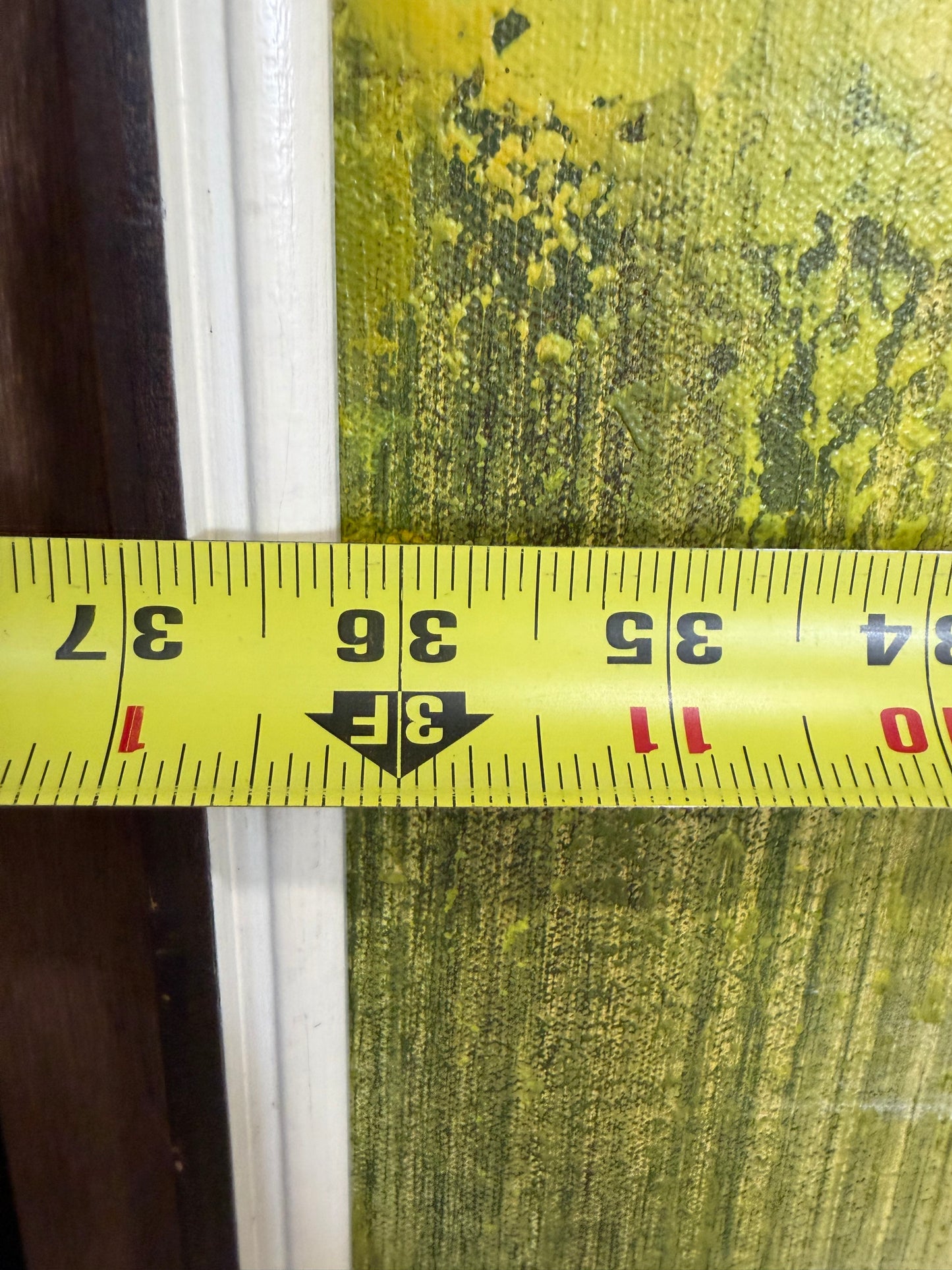 Mid Century Green and Yellow Landcape Signed Morgan