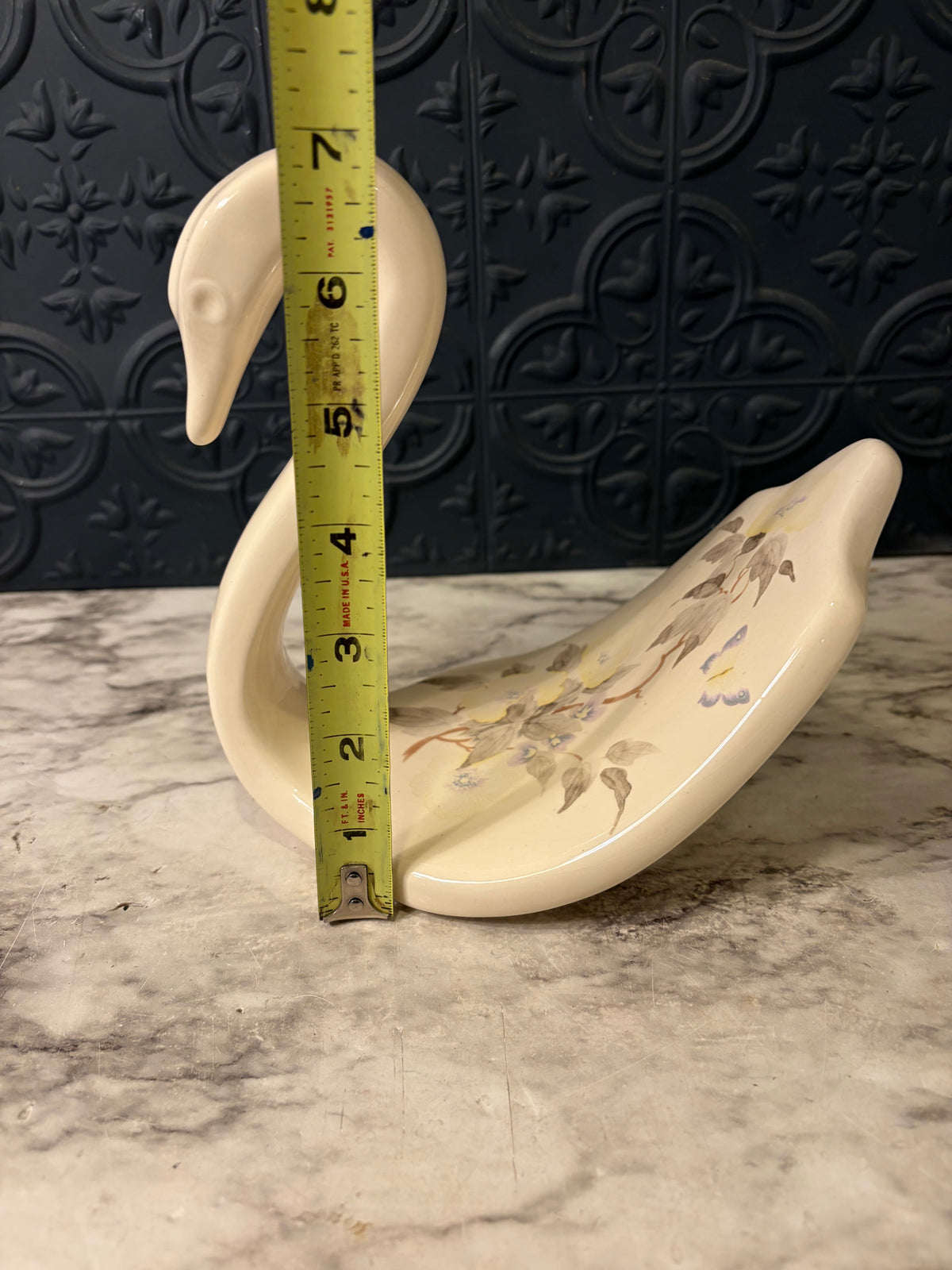 Vintage Ceramic Swan Washcloth Holder