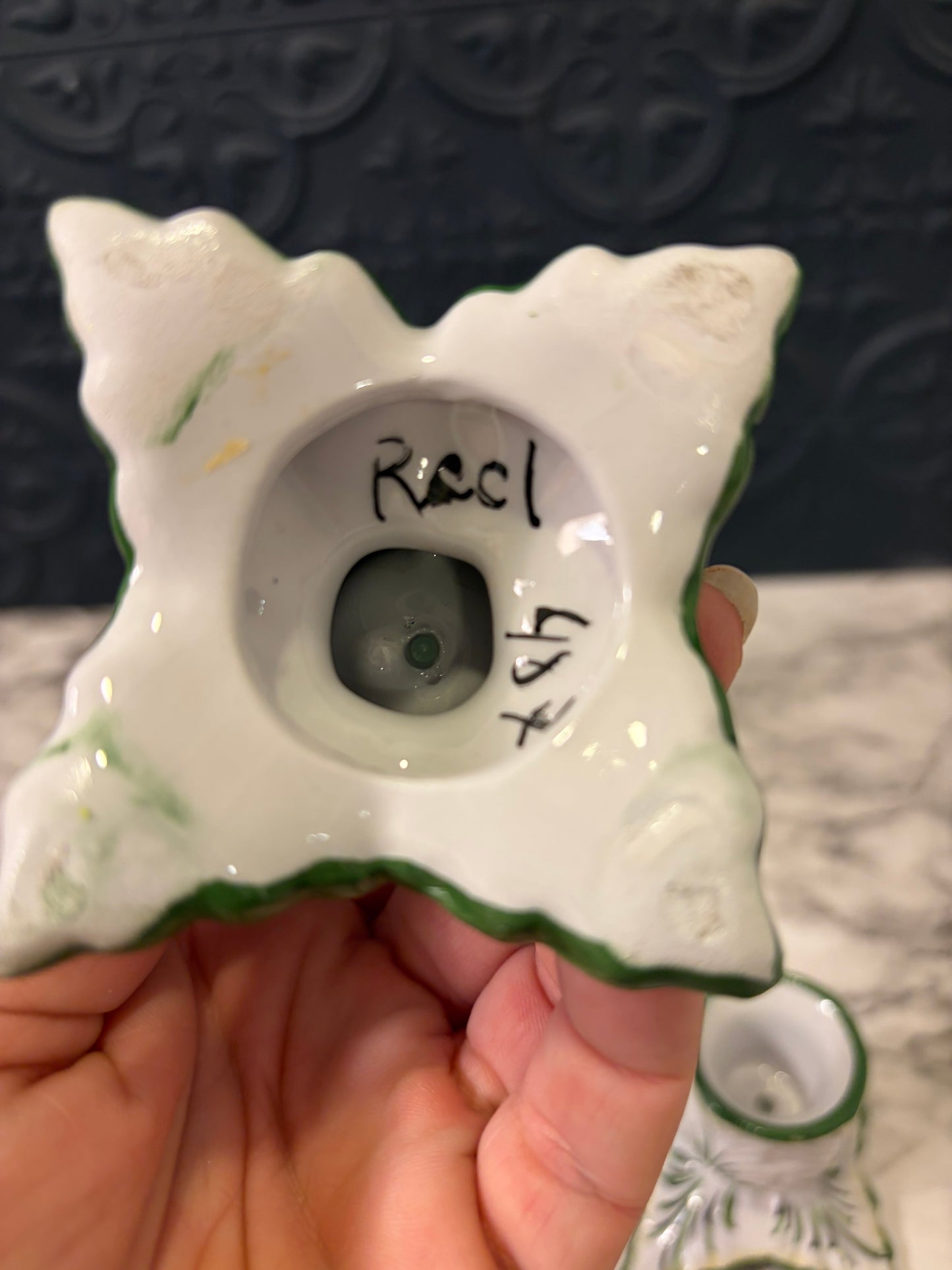 Portugese Hand Painted Candle Holders x2