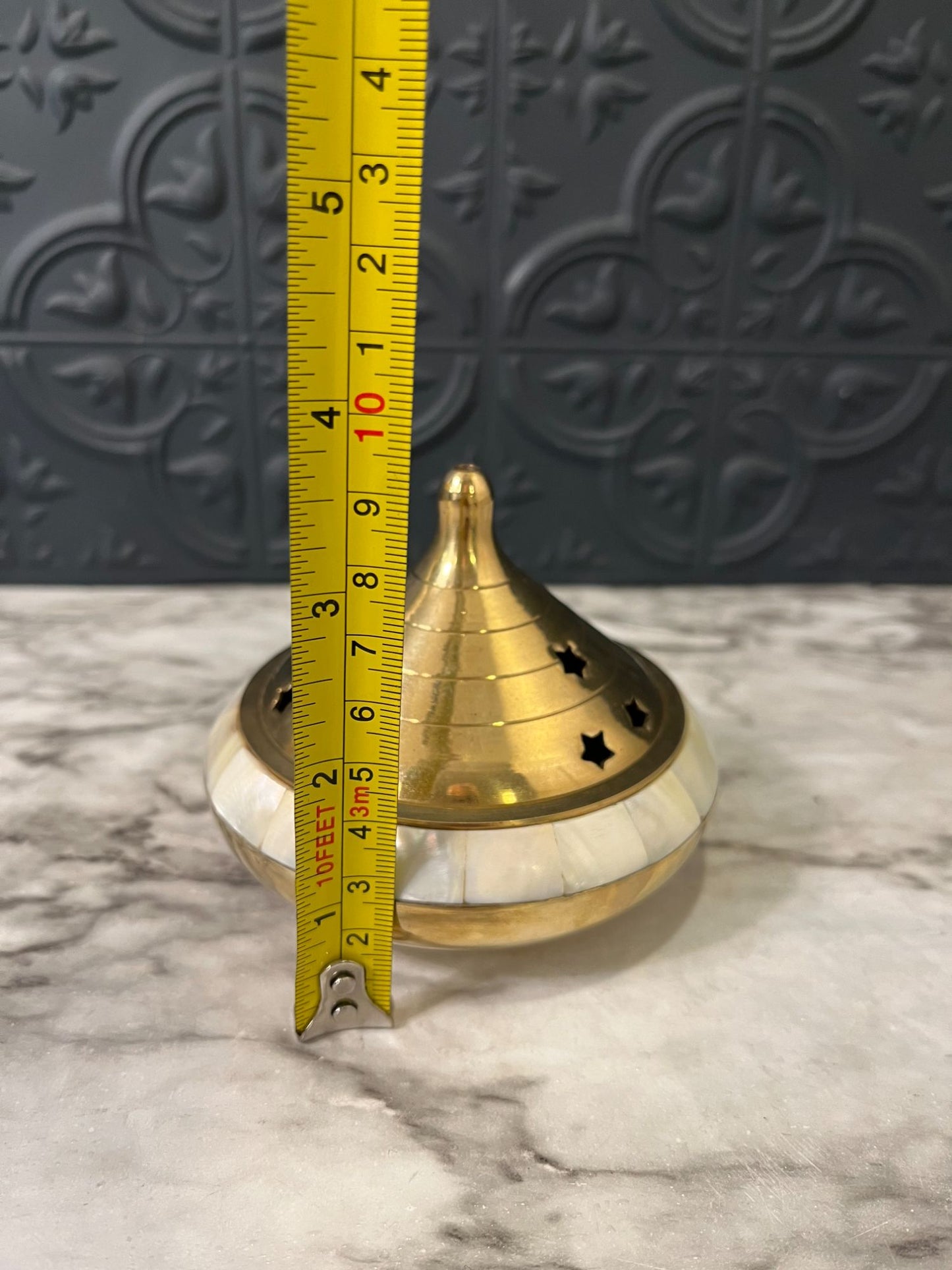 Brass and Mother of Pearl Incense  Burner