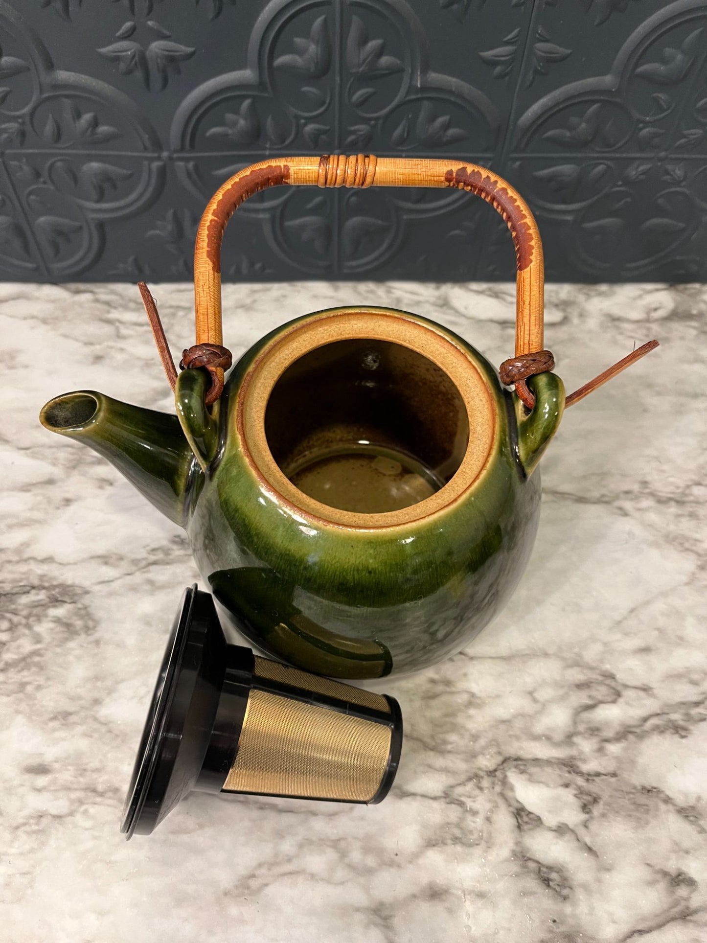 Green Teapot With Infuser